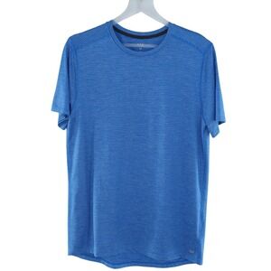 DSG Mens Athletic Short Sleeve T-Shirt Blue Space Dye Performance Top Size M